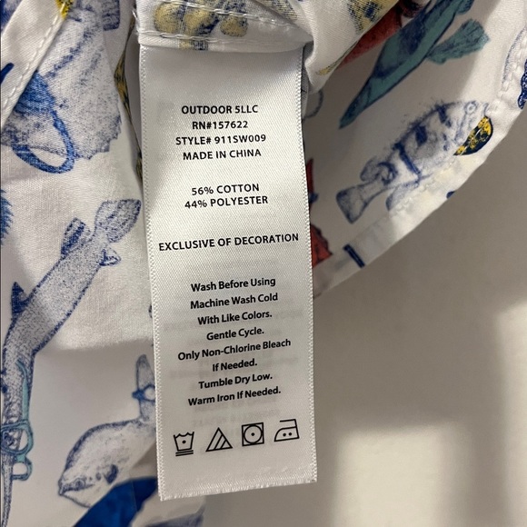 EDDIE BAUER NWOT Toddler Boys 4 Fish Button Down Short Sleeve Fishing - Picture 4 of 5